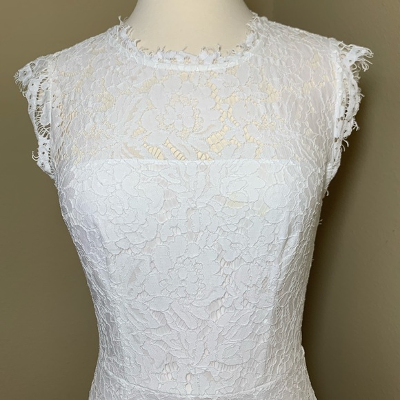 Rachel Zoe Estelle White Lace Dress Maxi Open Back - Picture 3 of 7